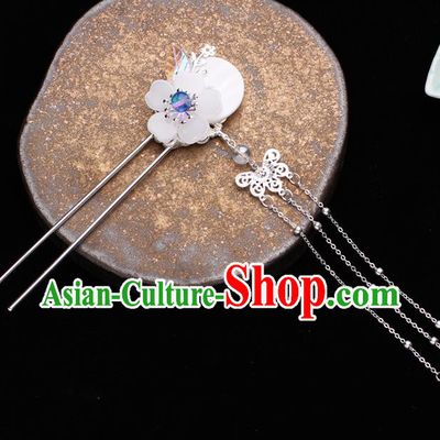 Traditional Chinese Hanfu Tassel Hair Clip Ancient Court Princess Plum Hairpins Handmade Hair Accessories for Women
