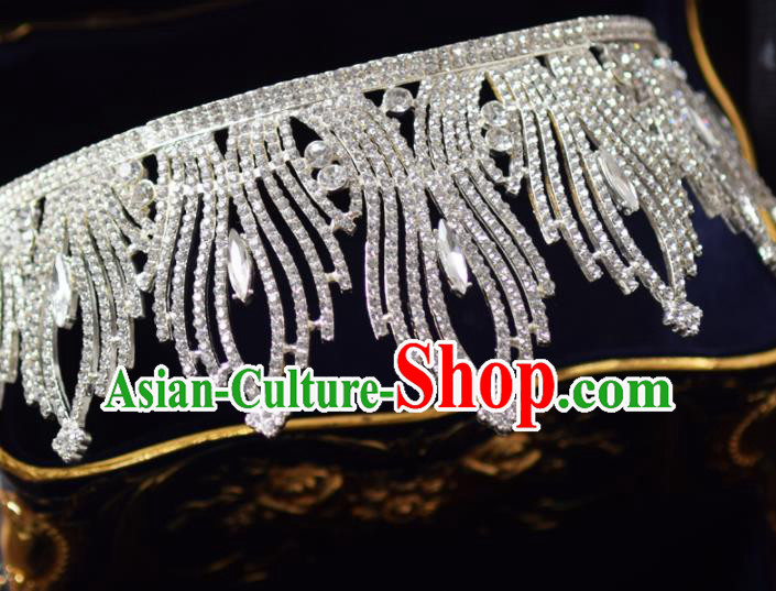 Handmade Baroque Princess Royal Crown Bride Wedding Hair Accessories for Women Handmade Baroque Princess Royal Crown Bride Wedding Hair Accessories for Women