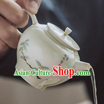 Chinese Classical Hand Made Jingdezhen Shi Teapot Porcelain Ceramics Tea Kettle