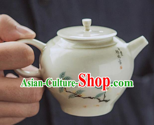 Chinese Classical Hand Made Jingdezhen Shi Teapot Porcelain Ceramics Tea Kettle Chinese Classical Hand Made Jingdezhen Shi Teapot Porcelain Ceramics Tea Kettle