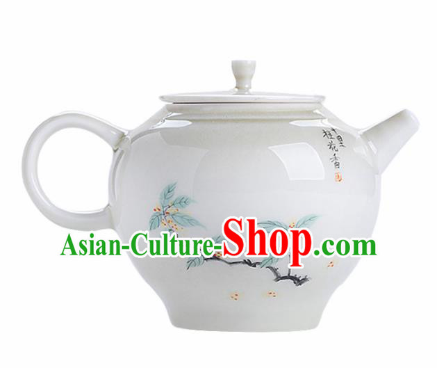 Chinese Classical Hand Made Jingdezhen Shi Teapot Porcelain Ceramics Tea Kettle Chinese Classical Hand Made Jingdezhen Shi Teapot Porcelain Ceramics Tea Kettle
