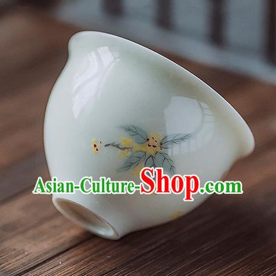 Chinese Classical Hand Printing Fragrans Jingdezhen Shi Tea Cup Porcelain Ceramics Teacup