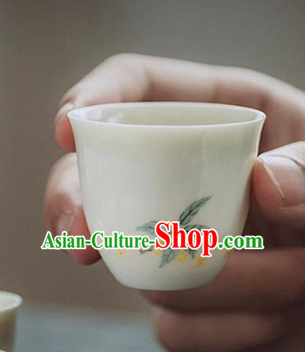 Chinese Classical Hand Printing Fragrans Jingdezhen Shi Tea Cup White Porcelain Ceramics Teacup Chinese Classical Hand Printing Fragrans Jingdezhen Shi Tea Cup White Porcelain Ceramics Teacup