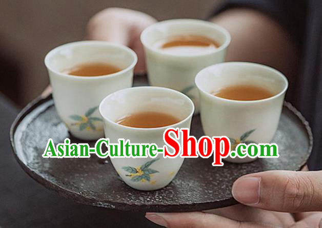 Chinese Classical Hand Printing Fragrans Jingdezhen Shi Tea Cup White Porcelain Ceramics Teacup Chinese Classical Hand Printing Fragrans Jingdezhen Shi Tea Cup White Porcelain Ceramics Teacup