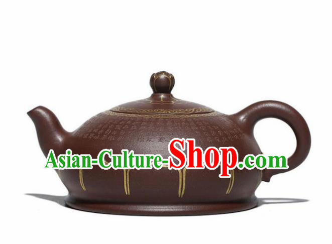 Traditional Chinese Handmade Zisha Teapot Dark Red Clay Pottery Lotus Teapot Traditional Chinese Handmade Zisha Teapot Dark Red Clay Pottery Lotus Teapot