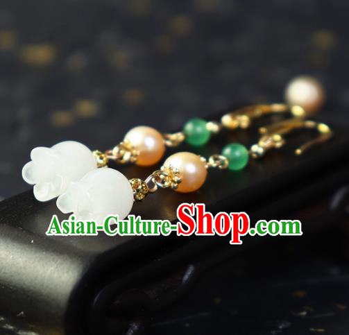 Traditional Chinese Handmade Convallaria Majalis Earrings Ancient Hanfu Ear Accessories for Women Traditional Chinese Handmade Convallaria Majalis Earrings Ancient Hanfu Ear Accessories for Women