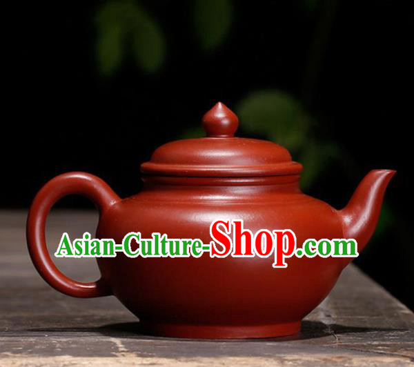 Traditional Chinese Handmade Zisha Teapot Dark Red Clay Pottery Teapot