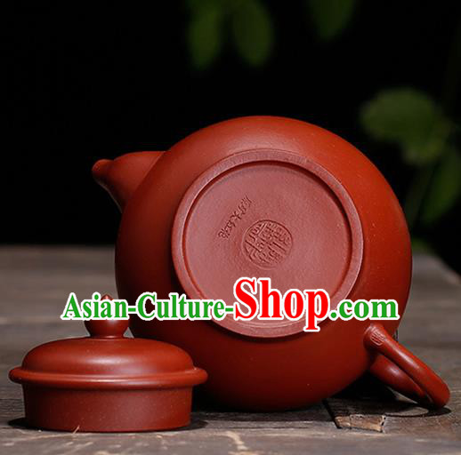 Traditional Chinese Handmade Zisha Teapot Dark Red Clay Pottery Teapot