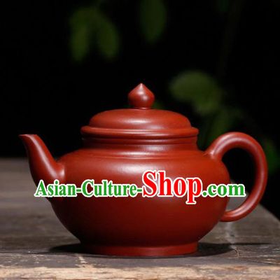 Traditional Chinese Handmade Zisha Teapot Dark Red Clay Pottery Teapot