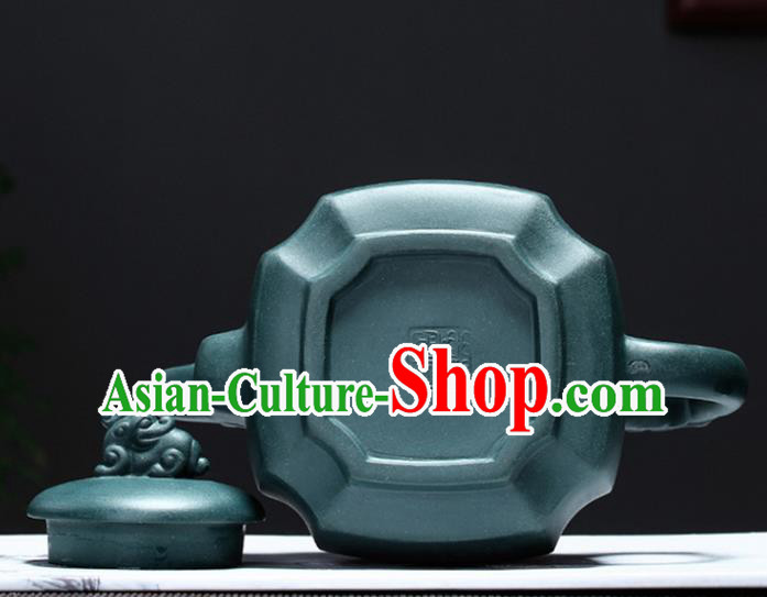 Traditional Chinese Handmade Carving Bamboo Zisha Teapot Green Clay Pottery Teapot