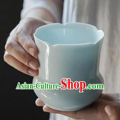 Chinese Classical Handmade Jingdezhen Shi Enamel Tea Cup Blue Porcelain Ceramics Teacup