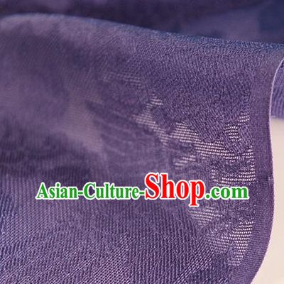 Traditional Chinese Classical Phoenix Flowers Pattern Purple Silk Fabric Ancient Hanfu Dress Silk Cloth