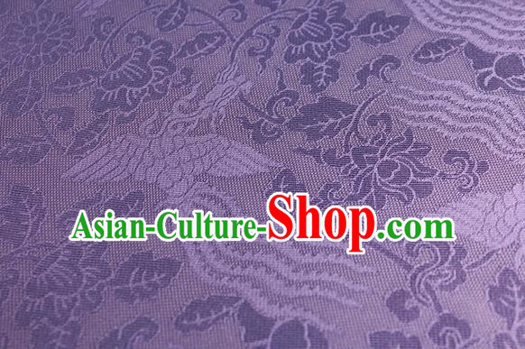 Traditional Chinese Classical Phoenix Flowers Pattern Purple Silk Fabric Ancient Hanfu Dress Silk Cloth Traditional Chinese Classical Phoenix Flowers Pattern Purple Silk Fabric Ancient Hanfu Dress Silk Cloth