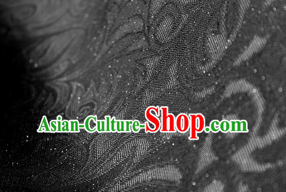 Traditional Chinese Classical Ombre Flowers Pattern Black Silk Fabric Ancient Hanfu Dress Silk Cloth Traditional Chinese Classical Ombre Flowers Pattern Black Silk Fabric Ancient Hanfu Dress Silk Cloth