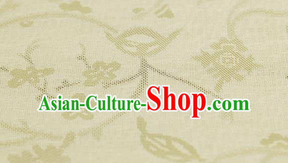 Traditional Chinese Classical Plum Blossom Pattern Yellow Silk Fabric Ancient Hanfu Dress Silk Cloth Traditional Chinese Classical Plum Blossom Pattern Yellow Silk Fabric Ancient Hanfu Dress Silk Cloth
