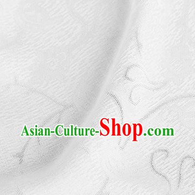 Traditional Chinese Classical Plum Blossom Pattern White Silk Fabric Ancient Hanfu Dress Silk Cloth