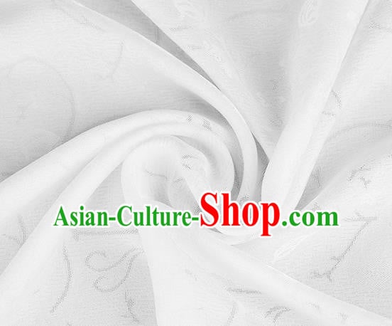 Traditional Chinese Classical Plum Blossom Pattern White Silk Fabric Ancient Hanfu Dress Silk Cloth Traditional Chinese Classical Plum Blossom Pattern White Silk Fabric Ancient Hanfu Dress Silk Cloth