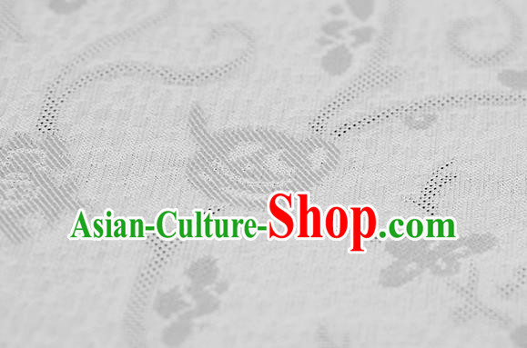 Traditional Chinese Classical Plum Blossom Pattern White Silk Fabric Ancient Hanfu Dress Silk Cloth Traditional Chinese Classical Plum Blossom Pattern White Silk Fabric Ancient Hanfu Dress Silk Cloth