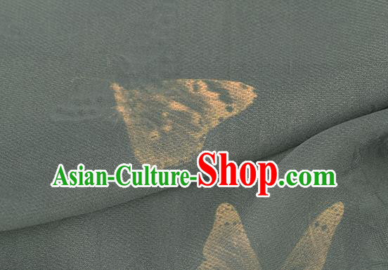 Traditional Chinese Classical Butterfly Pattern Olive Green Silk Fabric Ancient Hanfu Dress Silk Cloth Traditional Chinese Classical Butterfly Pattern Olive Green Silk Fabric Ancient Hanfu Dress Silk Cloth