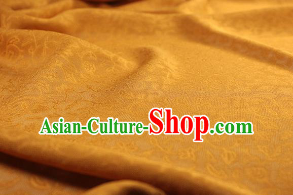 Traditional Chinese Classical Twine Pattern Yellow Silk Fabric Ancient Hanfu Dress Silk Cloth Traditional Chinese Classical Twine Pattern Yellow Silk Fabric Ancient Hanfu Dress Silk Cloth