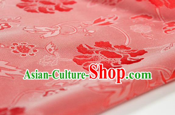 Traditional Chinese Classical Twine Peony Pattern Red Silk Fabric Ancient Hanfu Dress Silk Cloth Traditional Chinese Classical Twine Peony Pattern Red Silk Fabric Ancient Hanfu Dress Silk Cloth