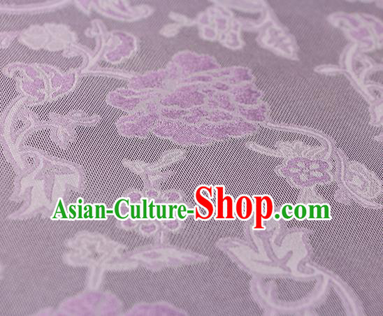 Traditional Chinese Classical Twine Peony Pattern Purple Silk Fabric Ancient Hanfu Dress Silk Cloth Traditional Chinese Classical Twine Peony Pattern Purple Silk Fabric Ancient Hanfu Dress Silk Cloth