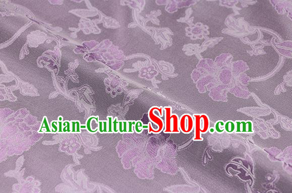 Traditional Chinese Classical Twine Peony Pattern Purple Silk Fabric Ancient Hanfu Dress Silk Cloth Traditional Chinese Classical Twine Peony Pattern Purple Silk Fabric Ancient Hanfu Dress Silk Cloth