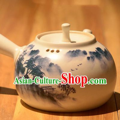 Chinese Classical Hand Painting Jingdezhen Shi Teapot Porcelain Ceramics Tea Kettle