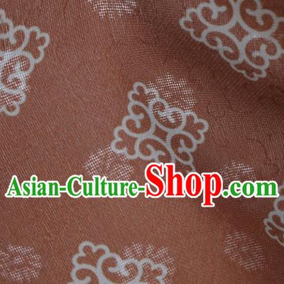 Traditional Chinese Classical Pattern Brown Silk Fabric Ancient Hanfu Dress Silk Cloth