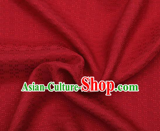 Traditional Chinese Classical Rhombus Pattern Red Silk Fabric Ancient Hanfu Dress Silk Cloth Traditional Chinese Classical Rhombus Pattern Red Silk Fabric Ancient Hanfu Dress Silk Cloth
