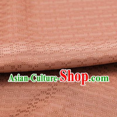 Traditional Chinese Classical Rhombus Pattern Orange Silk Fabric Ancient Hanfu Dress Silk Cloth