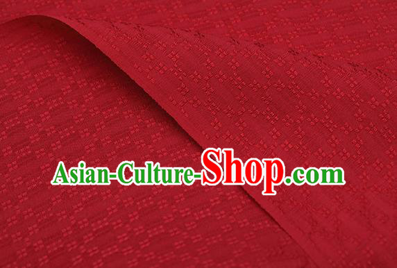 Traditional Chinese Classical Rhombus Pattern Red Silk Fabric Ancient Hanfu Dress Silk Cloth Traditional Chinese Classical Rhombus Pattern Red Silk Fabric Ancient Hanfu Dress Silk Cloth