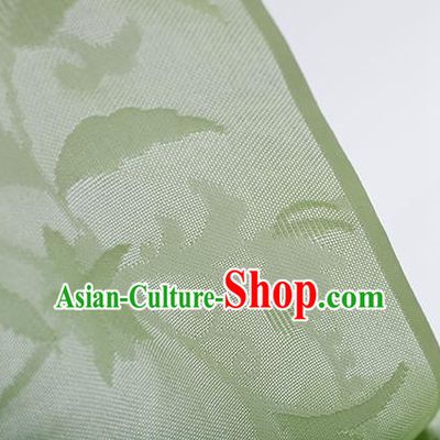 Traditional Chinese Classical Calyx Pattern Light Green Silk Fabric Ancient Hanfu Dress Silk Cloth