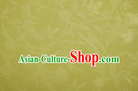 Traditional Chinese Classical Calyx Pattern Yellow Silk Fabric Ancient Hanfu Dress Silk Cloth Traditional Chinese Classical Calyx Pattern Yellow Silk Fabric Ancient Hanfu Dress Silk Cloth