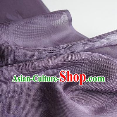 Traditional Chinese Classical Calyx Pattern Purple Silk Fabric Ancient Hanfu Dress Silk Cloth