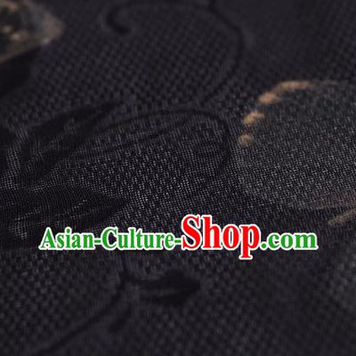 Traditional Chinese Classical Butterfly Pattern Black Silk Fabric Ancient Hanfu Dress Silk Cloth