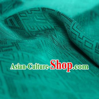 Traditional Chinese Classical Lucky Pattern Green Silk Fabric Ancient Hanfu Dress Silk Cloth