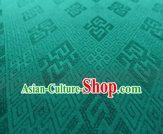 Traditional Chinese Classical Lucky Pattern Green Silk Fabric Ancient Hanfu Dress Silk Cloth Traditional Chinese Classical Lucky Pattern Green Silk Fabric Ancient Hanfu Dress Silk Cloth