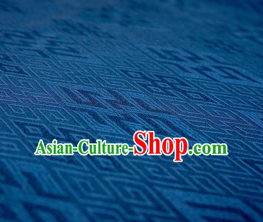 Traditional Chinese Classical Lucky Pattern Navy Blue Silk Fabric Ancient Hanfu Dress Silk Cloth Traditional Chinese Classical Lucky Pattern Navy Blue Silk Fabric Ancient Hanfu Dress Silk Cloth