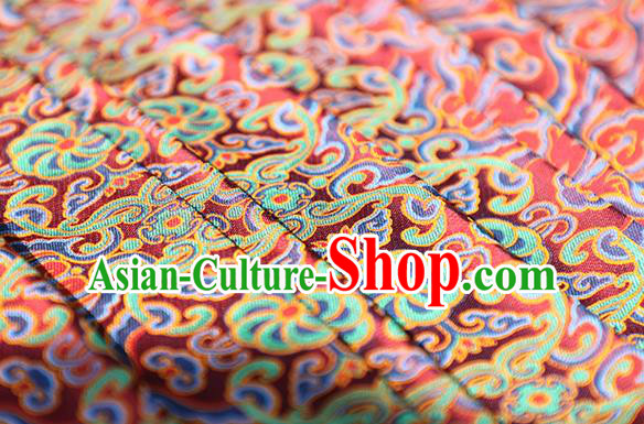 Traditional Chinese Classical Pattern Red Brocade Fabric Ancient Hanfu Cheongsam Silk Cloth Traditional Chinese Classical Pattern Red Brocade Fabric Ancient Hanfu Cheongsam Silk Cloth