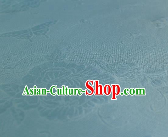 Traditional Chinese Classical Peony Butterfly Pattern Green Silk Fabric Ancient Hanfu Dress Silk Cloth Traditional Chinese Classical Peony Butterfly Pattern Green Silk Fabric Ancient Hanfu Dress Silk Cloth