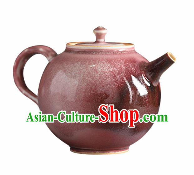 Chinese Classical Handmade Jingdezhen Shi Teapot Porcelain Purple Ceramics Tea Kettle Chinese Classical Handmade Jingdezhen Shi Teapot Porcelain Purple Ceramics Tea Kettle