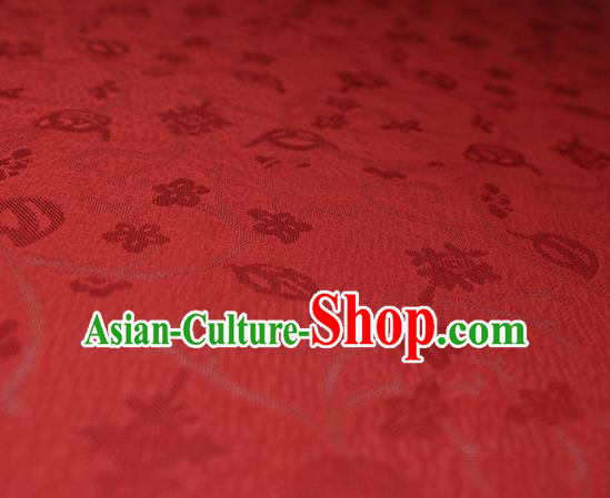 Traditional Chinese Classical Plum Blossom Pattern Red Silk Fabric Ancient Hanfu Dress Silk Cloth Traditional Chinese Classical Plum Blossom Pattern Red Silk Fabric Ancient Hanfu Dress Silk Cloth
