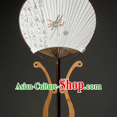 Traditional Chinese Handmade Paper Palace Fans Ink Painting Fans