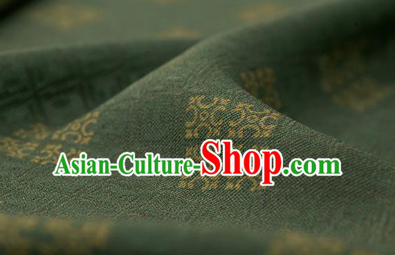 Traditional Chinese Classical Square Pattern Green Silk Fabric Ancient Hanfu Dress Silk Cloth Traditional Chinese Classical Square Pattern Green Silk Fabric Ancient Hanfu Dress Silk Cloth