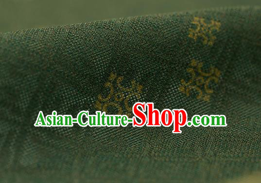 Traditional Chinese Classical Square Pattern Olive Green Silk Fabric Ancient Hanfu Dress Silk Cloth Traditional Chinese Classical Square Pattern Olive Green Silk Fabric Ancient Hanfu Dress Silk Cloth