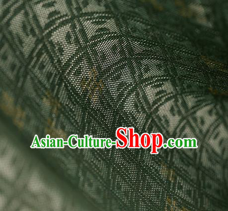 Traditional Chinese Classical Square Pattern Olive Green Silk Fabric Ancient Hanfu Dress Silk Cloth Traditional Chinese Classical Square Pattern Olive Green Silk Fabric Ancient Hanfu Dress Silk Cloth