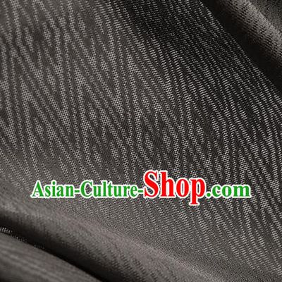 Traditional Chinese Classical Rhombus Pattern Design Deep Grey Silk Fabric Ancient Hanfu Dress Silk Cloth