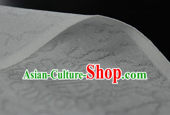 Traditional Chinese Classical Auspicious Pattern Design White Silk Fabric Ancient Hanfu Dress Silk Cloth Traditional Chinese Classical Auspicious Pattern Design White Silk Fabric Ancient Hanfu Dress Silk Cloth