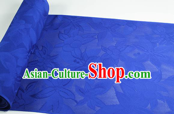 Traditional Chinese Classical Lily Flowers Pattern Design Royalblue Silk Fabric Ancient Hanfu Dress Silk Cloth Traditional Chinese Classical Lily Flowers Pattern Design Royalblue Silk Fabric Ancient Hanfu Dress Silk Cloth